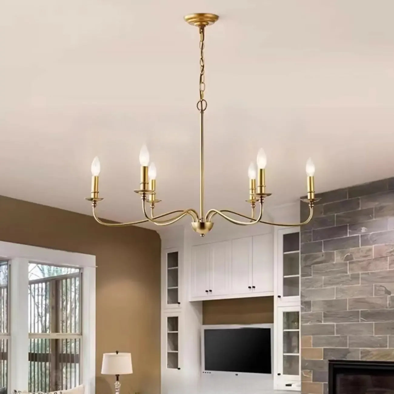 Lampadario a candela vintage elegante a 8 luci per soggiorno