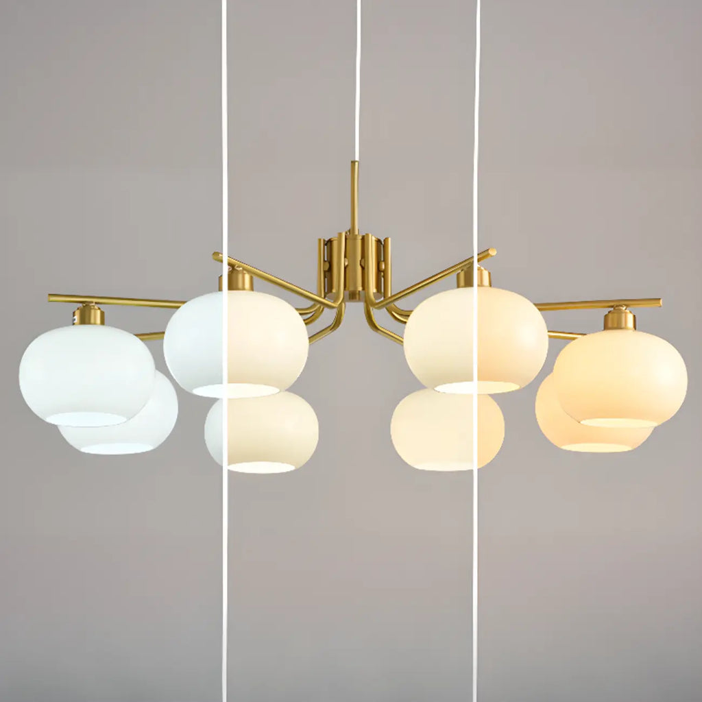 Lustre moderne en verre avec globe, longueur de suspension réglable