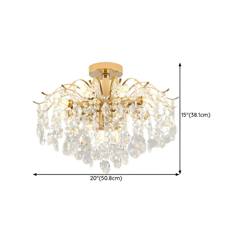 Lustre en cristal à plusieurs lumières en forme de goutte d'eau pour salle à manger