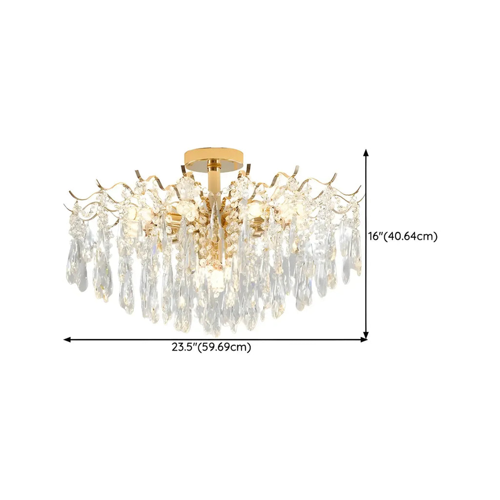 Lustre en cristal à plusieurs lumières en forme de goutte d'eau pour salle à manger