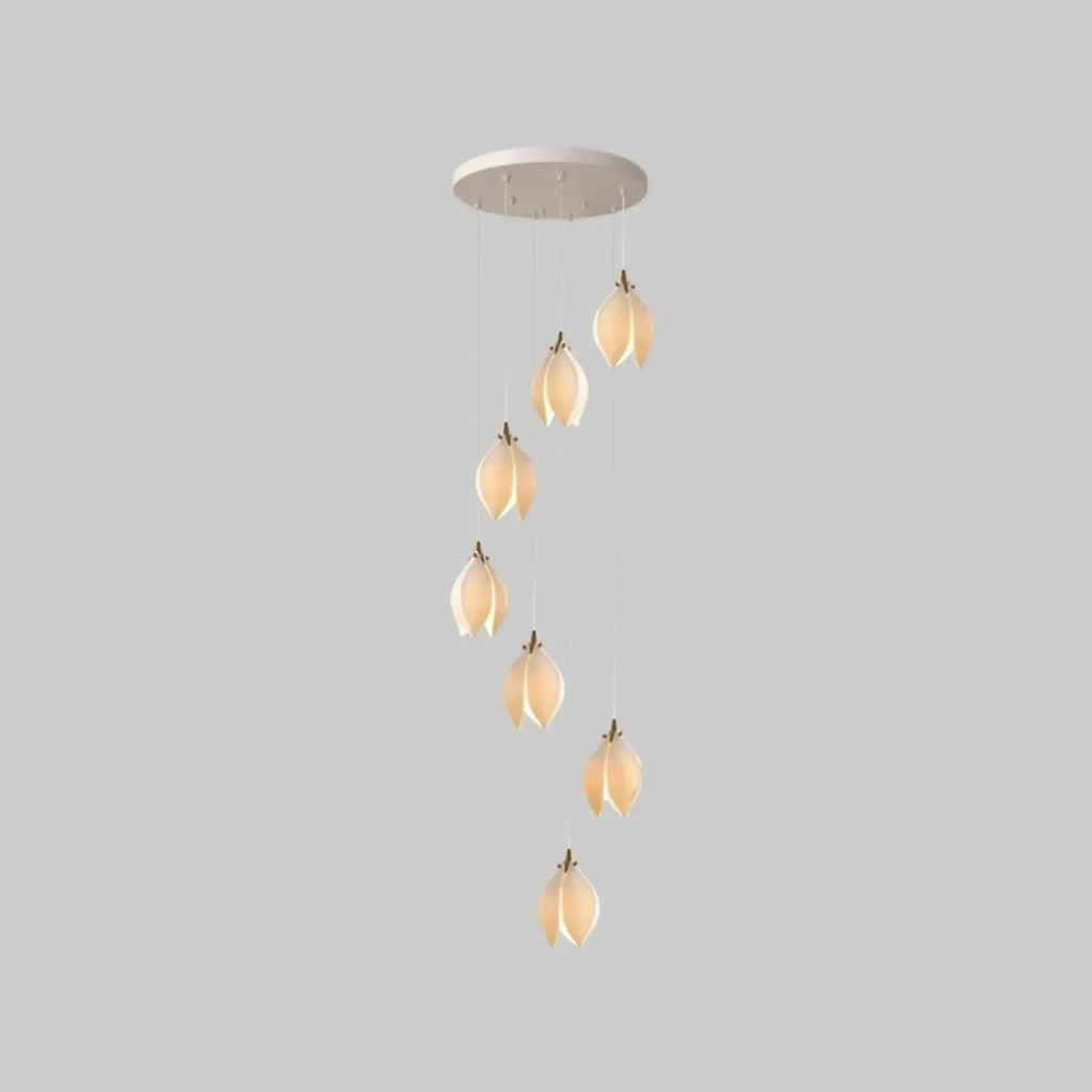 Suspension LED élégante en céramique en forme de bourgeon