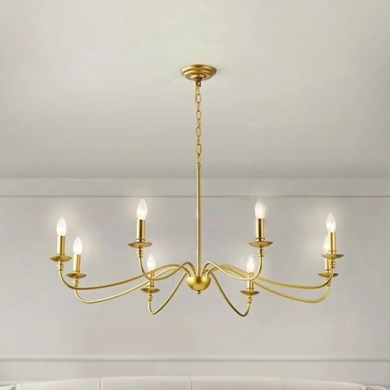 Lampadario a candela vintage elegante a 8 luci per soggiorno