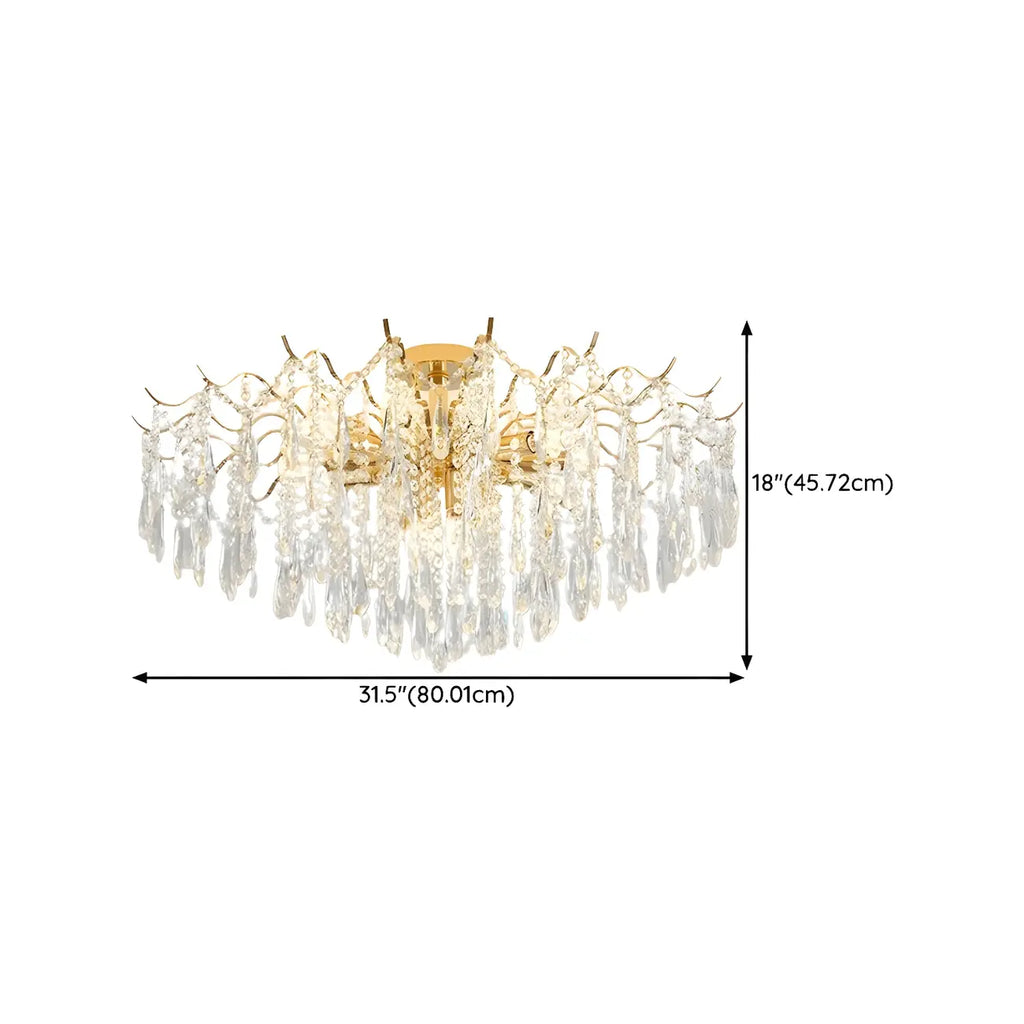 Lustre en cristal à plusieurs lumières en forme de goutte d'eau pour salle à manger