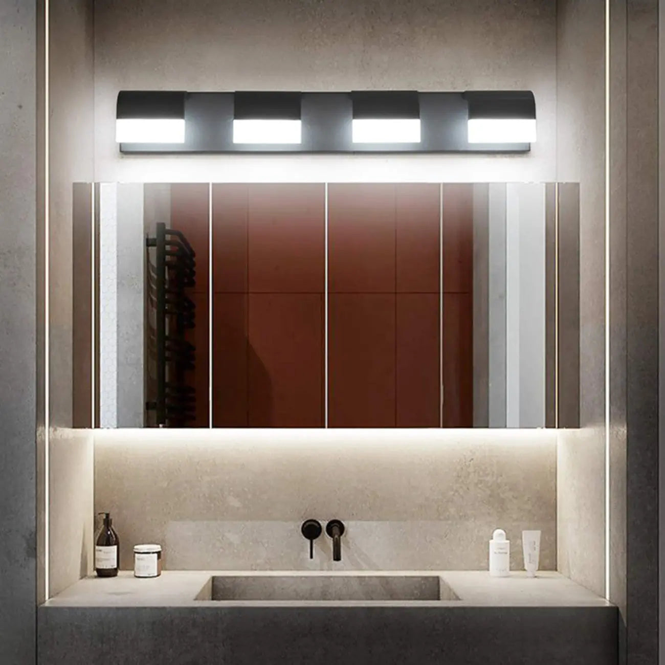 Applique murale de salle de bain au-dessus du miroir avec abat-jour
