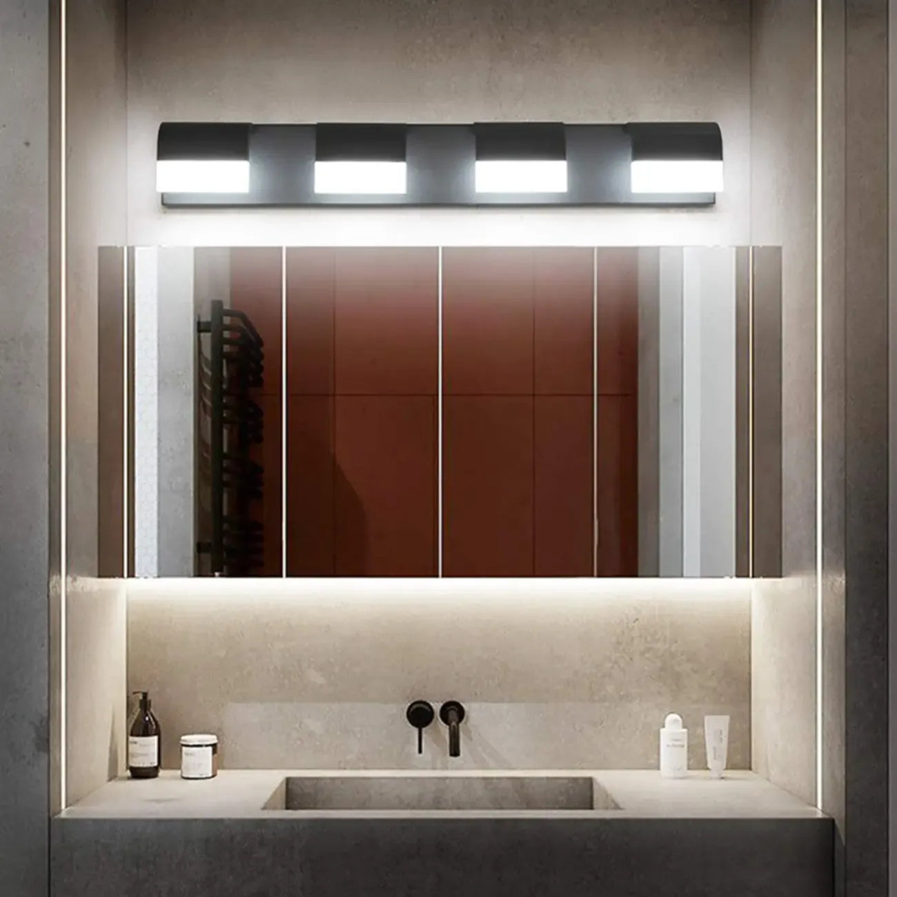 Applique murale de salle de bain au-dessus du miroir avec abat-jour