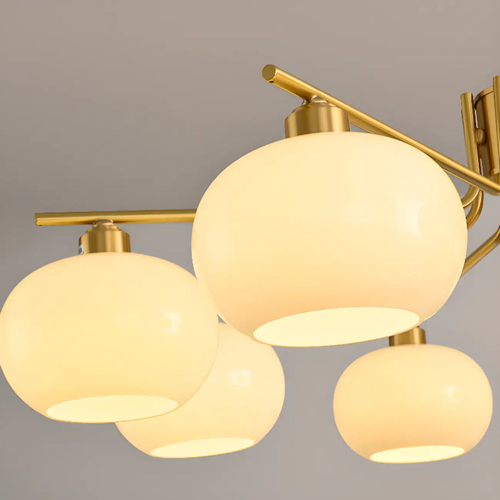 Lustre moderne en verre avec globe, longueur de suspension réglable