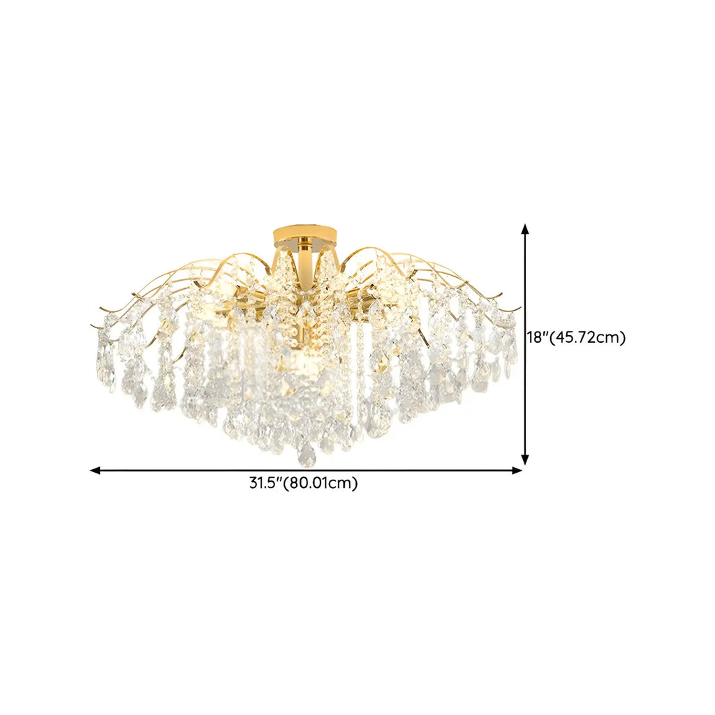 Lustre en cristal à plusieurs lumières en forme de goutte d'eau pour salle à manger