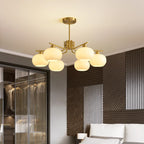 Lustre moderne en verre avec globe, longueur de suspension réglable