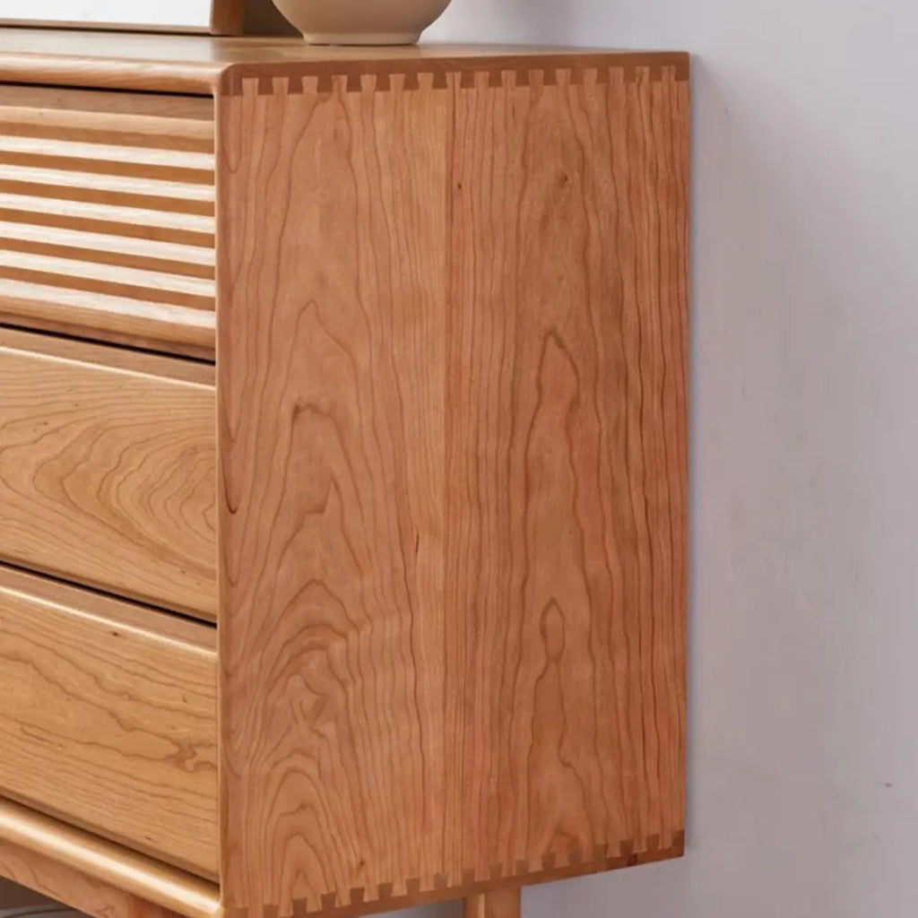 Cassettiera Tripla Orizzontale in Legno Marrone da 160 cm con 9 Cassetti