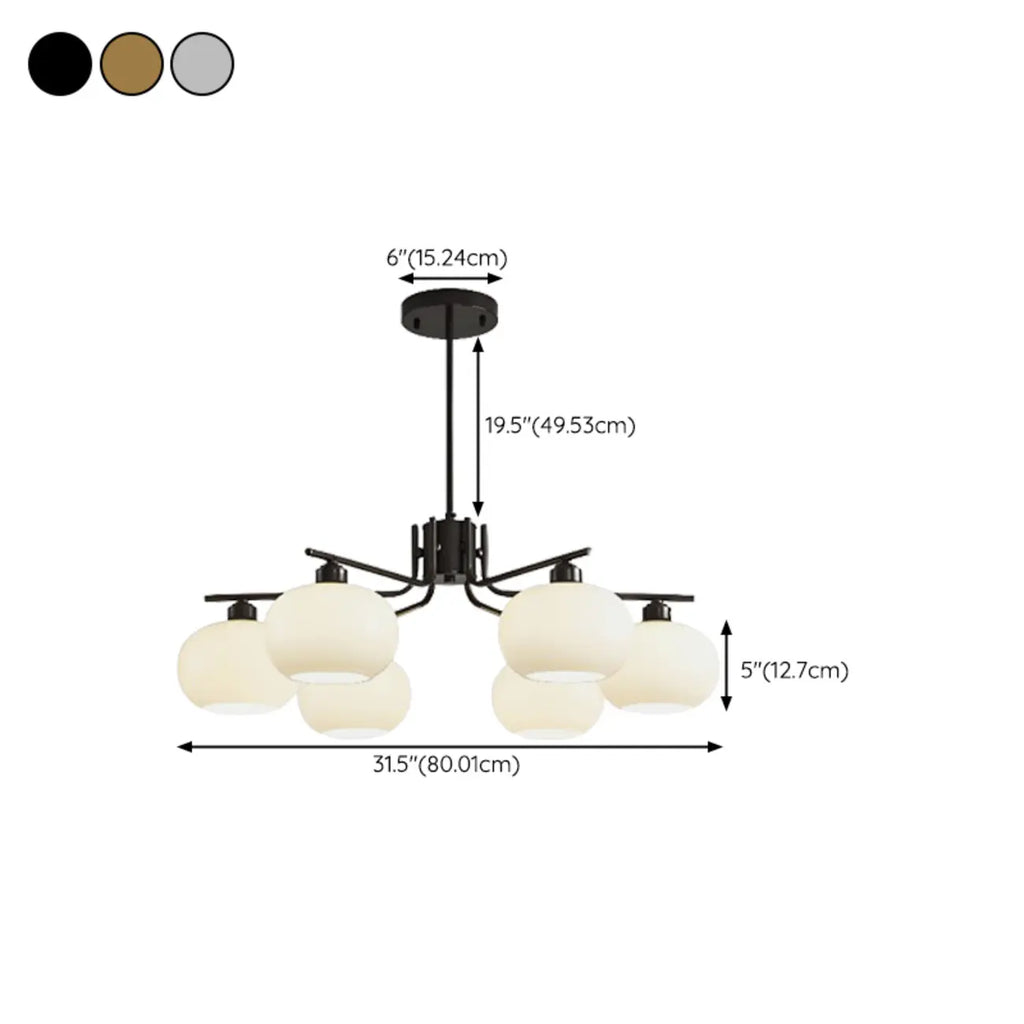 Lustre moderne en verre avec globe, longueur de suspension réglable