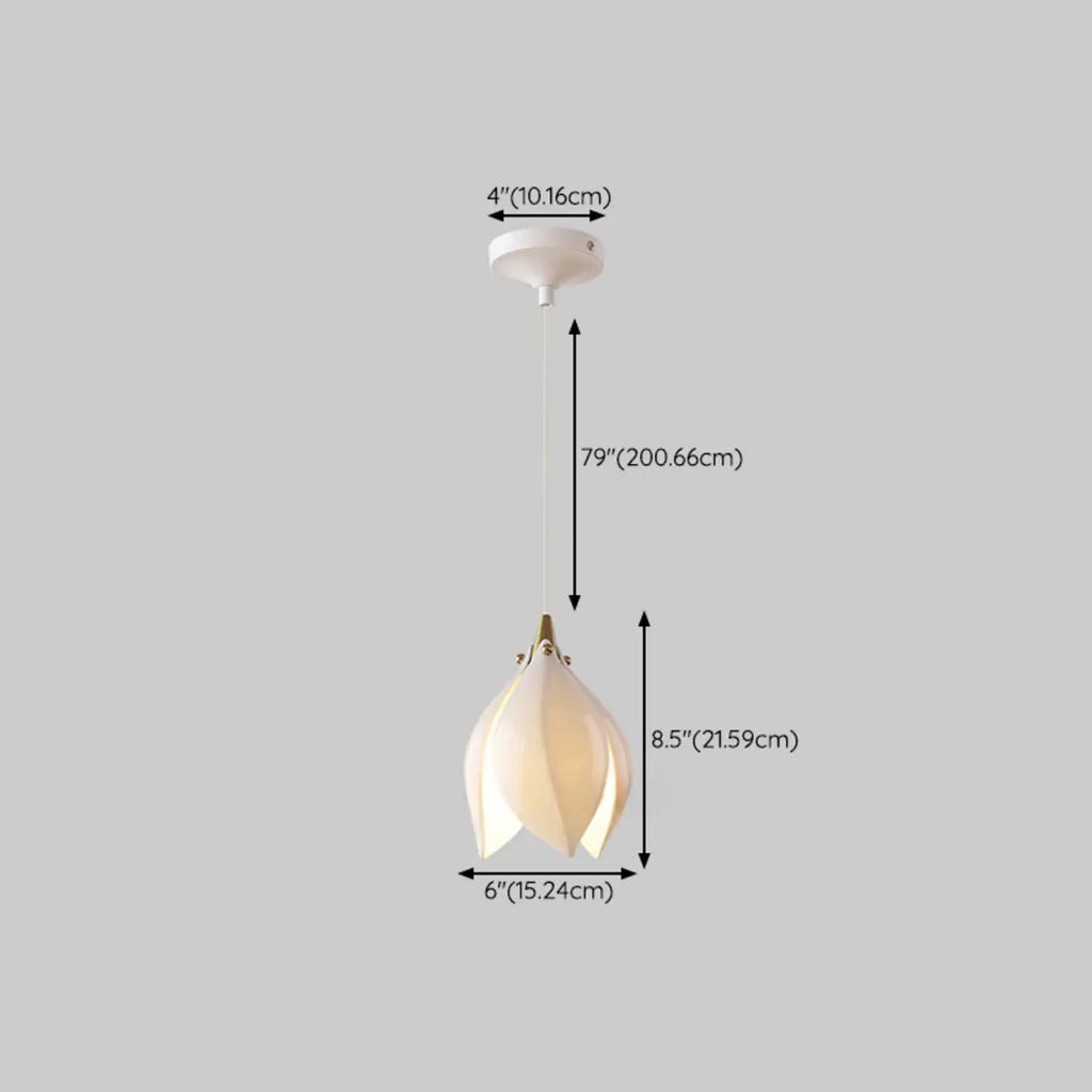 Suspension LED élégante en céramique en forme de bourgeon