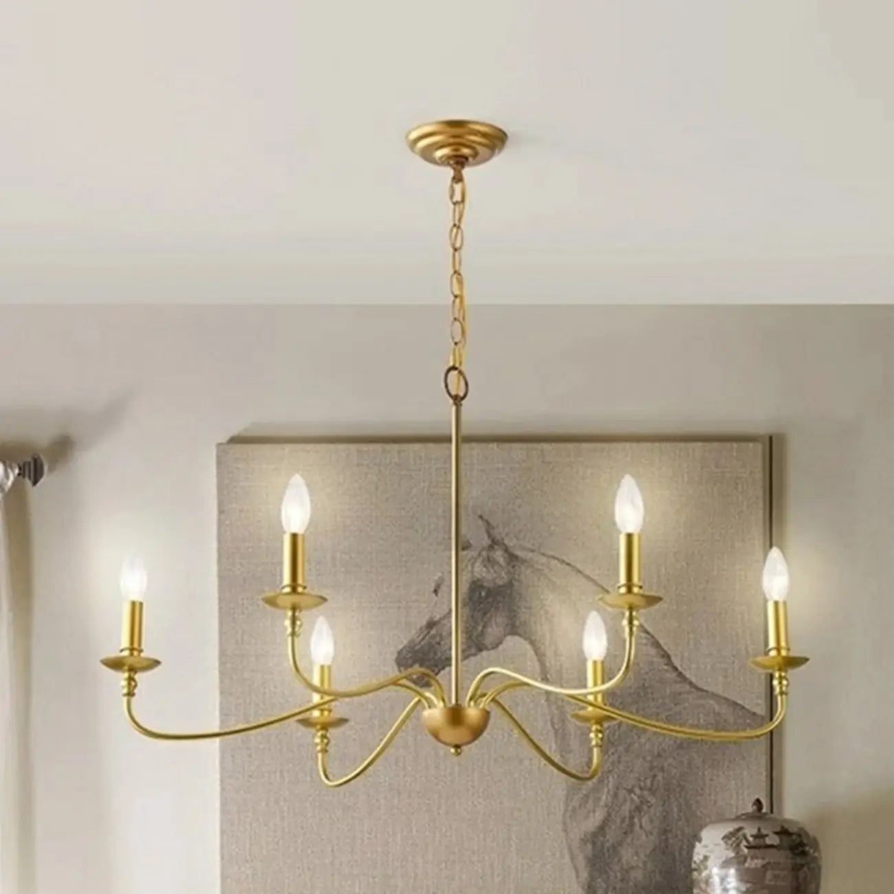 Lampadario a candela vintage elegante a 8 luci per soggiorno