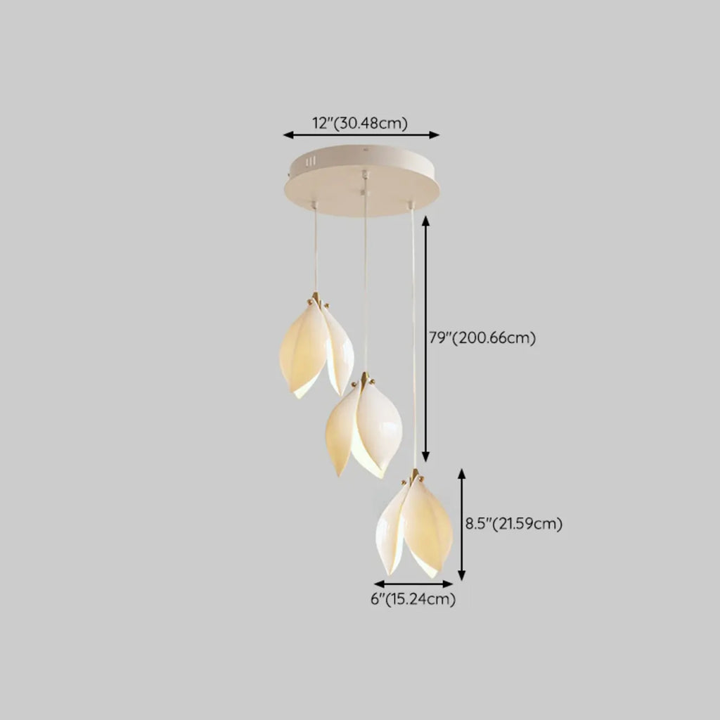 Suspension LED élégante en céramique en forme de bourgeon