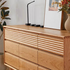 Cassettiera Tripla Orizzontale in Legno Marrone da 160 cm con 9 Cassetti