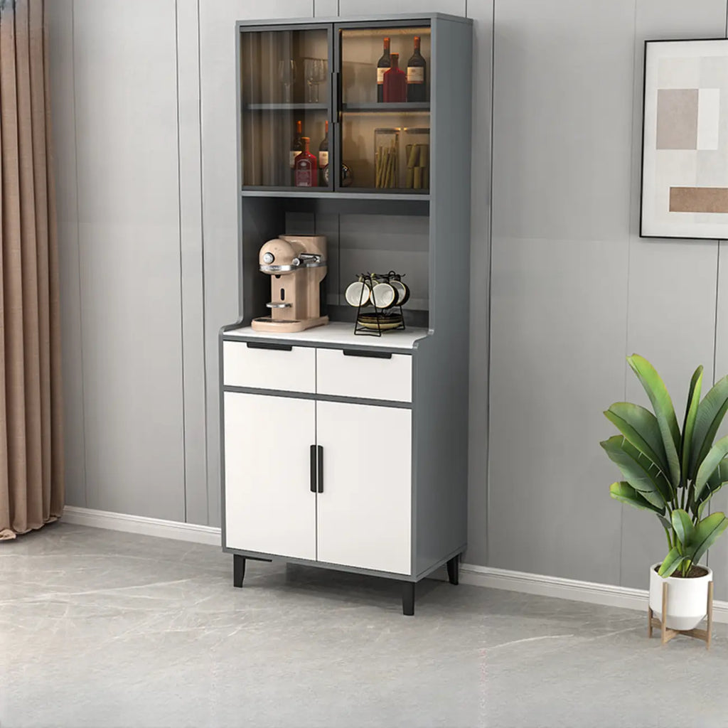 Buffet de salle à manger en bois gris avec tiroir
