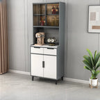 Buffet de salle à manger en bois gris avec tiroir