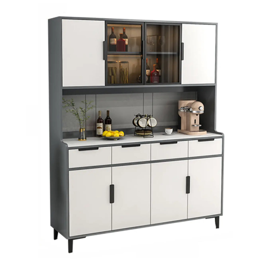 Buffet de salle à manger en bois gris avec tiroir