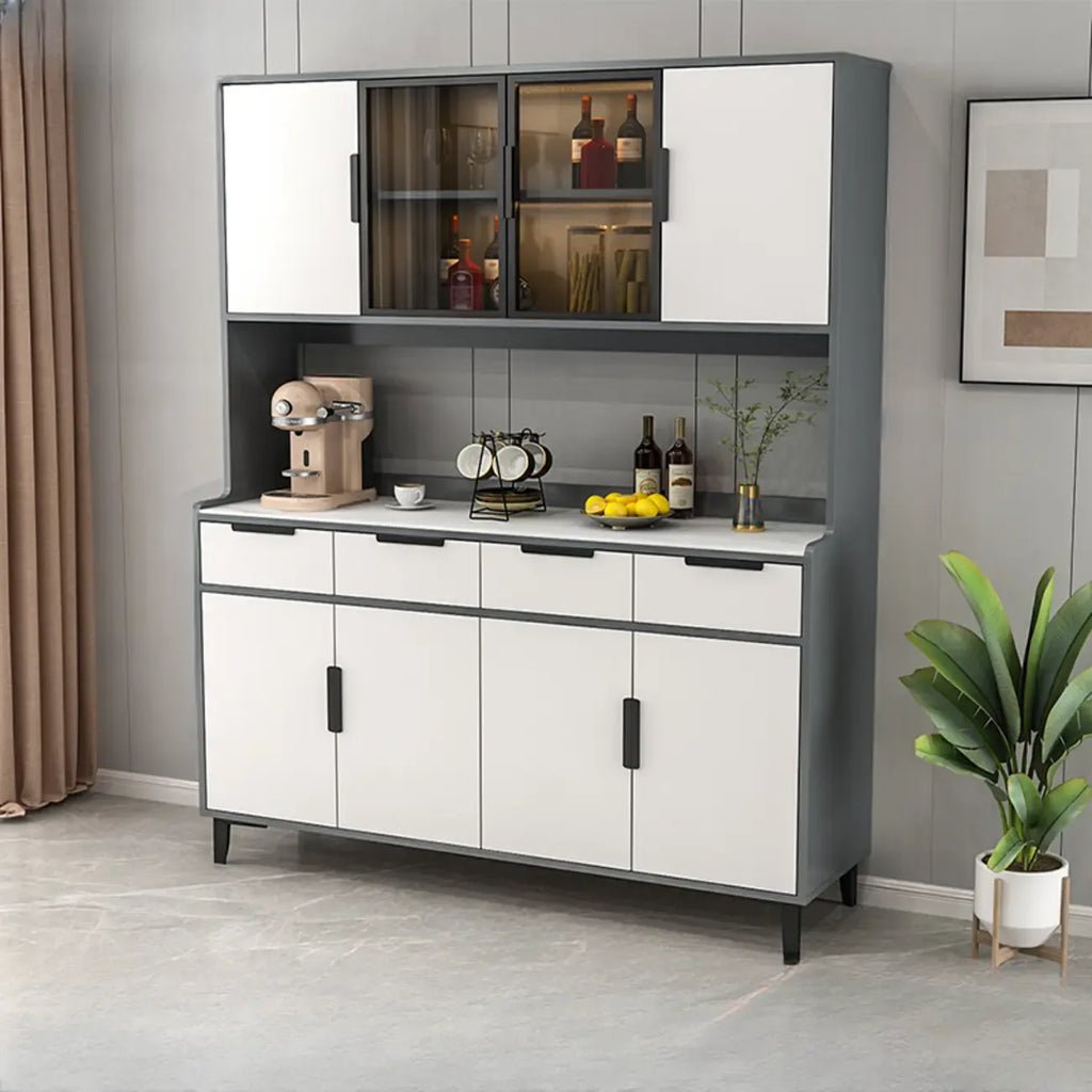 Buffet de salle à manger en bois gris avec tiroir