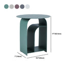 Table de chevet industrielle étroite en métal blanc avec plateau rond