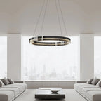 Lustre moderne rond en métal à LED, hauteur réglable