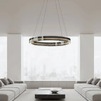 Lustre moderne rond en métal à LED, hauteur réglable