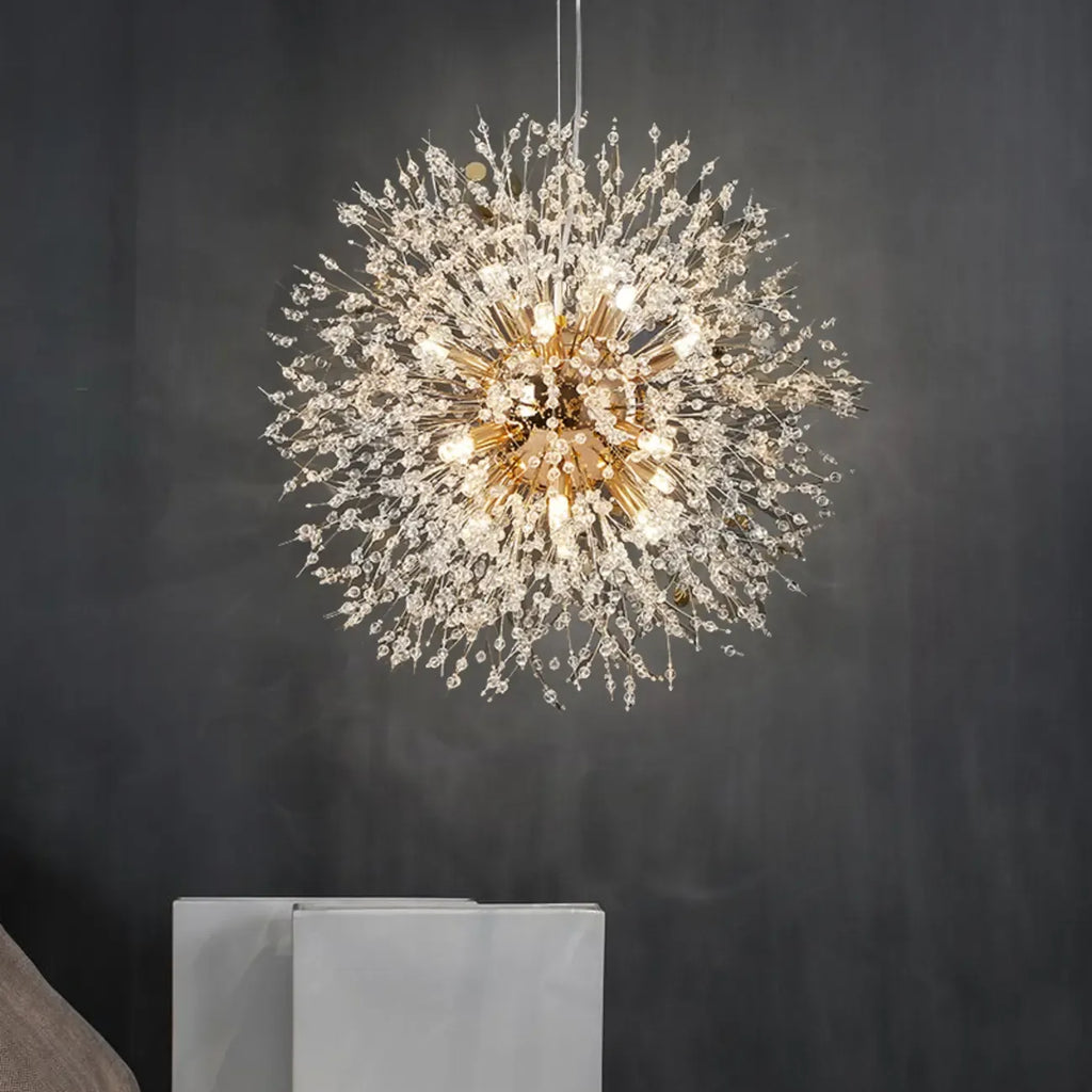 Lustre en cristal de luxe en forme d'étoile, longueur flexible