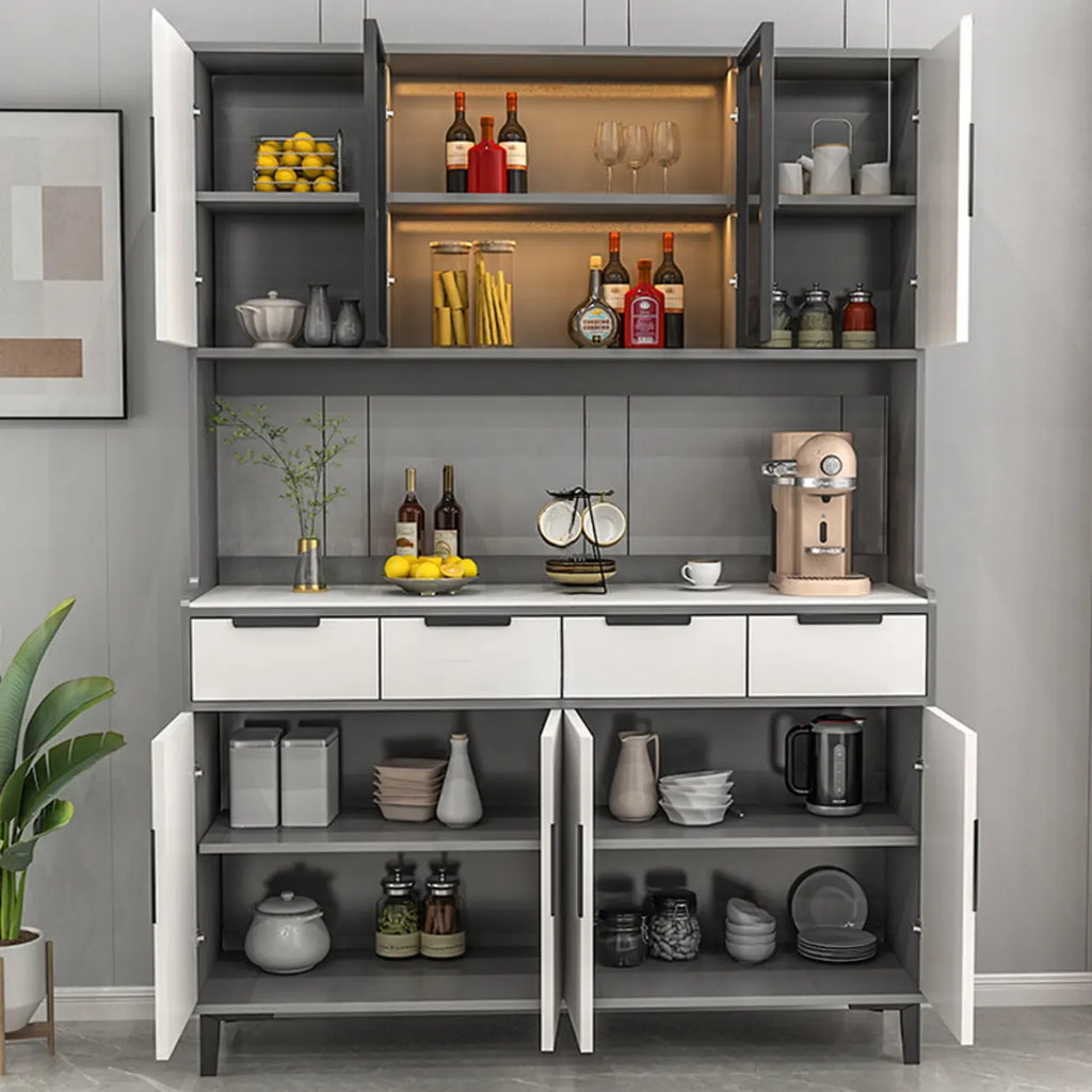 Buffet de salle à manger en bois gris avec tiroir