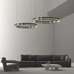 Lustre moderne rond en métal à LED, hauteur réglable