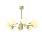 Lampadario moderno a 8 luci con globo in vetro e design regolabile