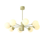 Lampadario moderno a 8 luci con globo in vetro e design regolabile