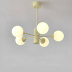 Lampadario moderno a 8 luci con globo in vetro e design regolabile