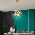 Lustre en cristal de luxe en forme d'étoile, longueur flexible