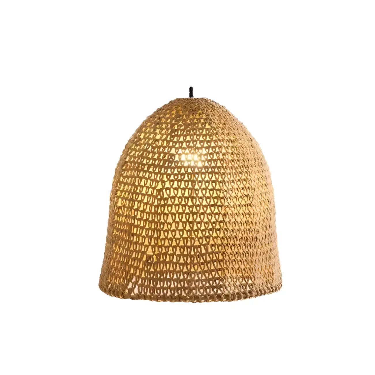 Suspension en rotin de style champêtre en forme de cage pour salon