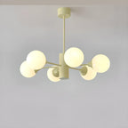 Lampadario moderno a 8 luci con globo in vetro e design regolabile