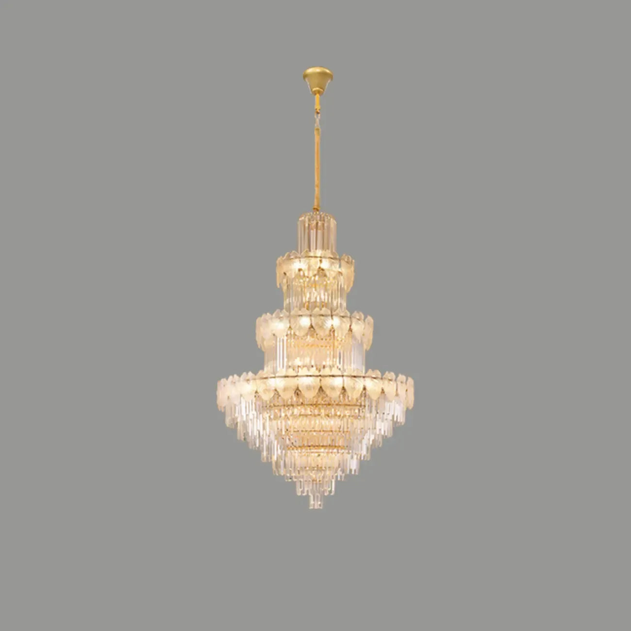 Lustre rond en cristal de luxe au design élégant à plusieurs niveaux