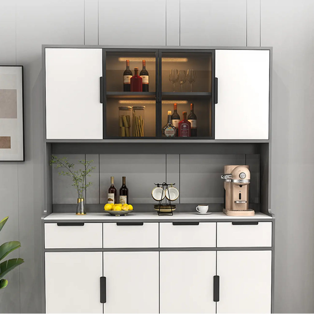 Buffet de salle à manger en bois gris avec tiroir