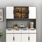 Buffet de salle à manger en bois gris avec tiroir