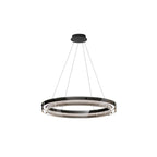 Lustre moderne rond en métal à LED, hauteur réglable