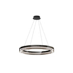 Lustre moderne rond en métal à LED, hauteur réglable