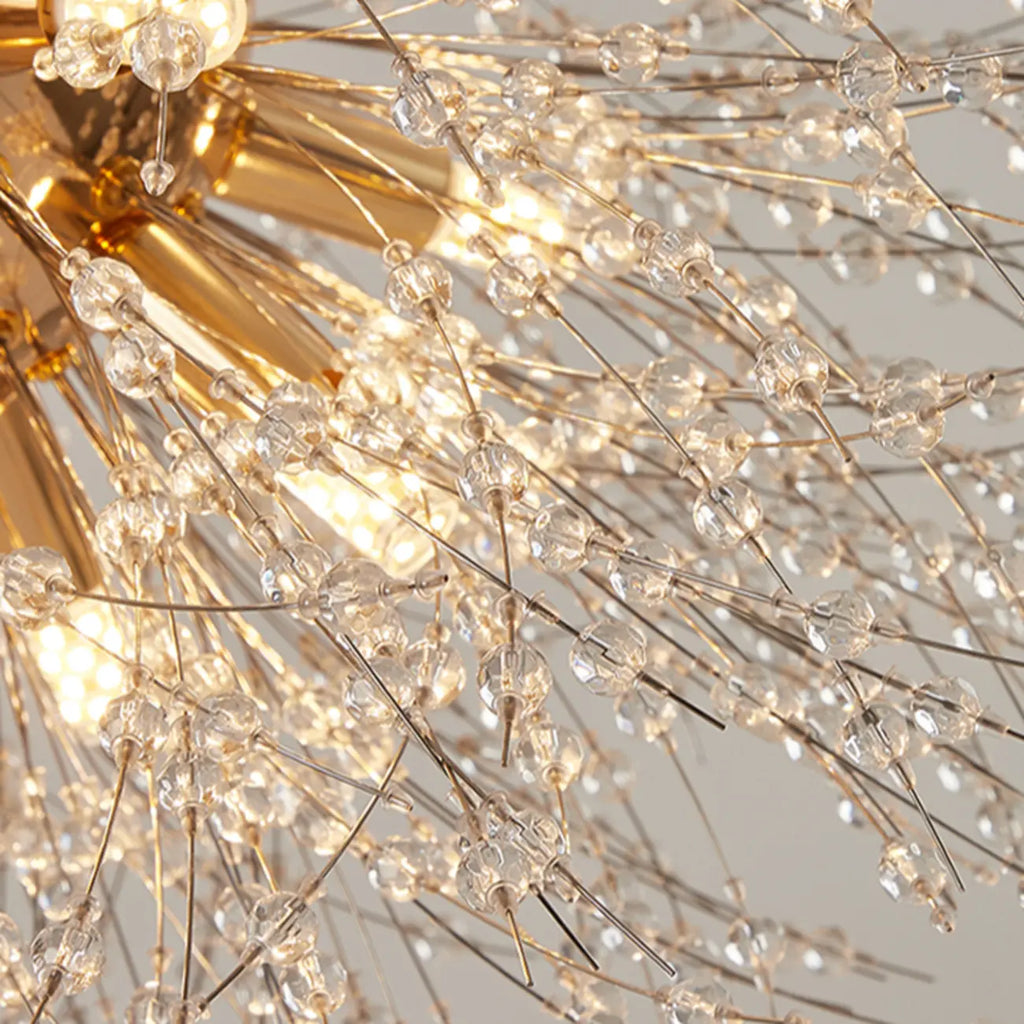 Lustre en cristal de luxe en forme d'étoile, longueur flexible