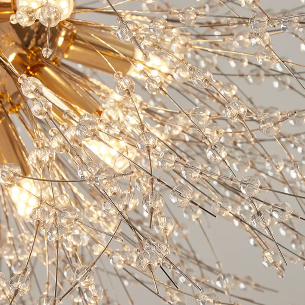 Lustre en cristal de luxe en forme d'étoile, longueur flexible