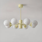 Lampadario moderno a 8 luci con globo in vetro e design regolabile