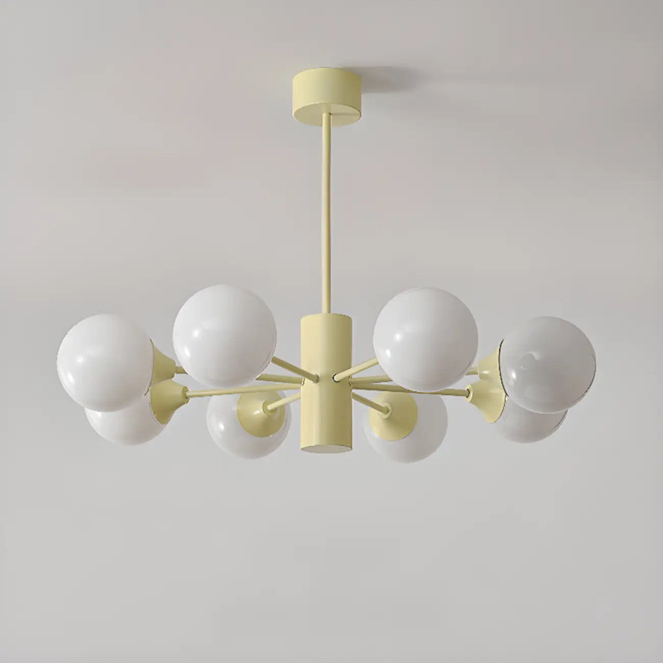 Lampadario moderno a 8 luci con globo in vetro e design regolabile