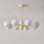 Lampadario moderno a 8 luci con globo in vetro e design regolabile