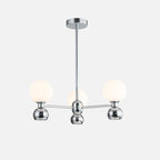 Lustre globe blanc de style moderne avec structure en métal
