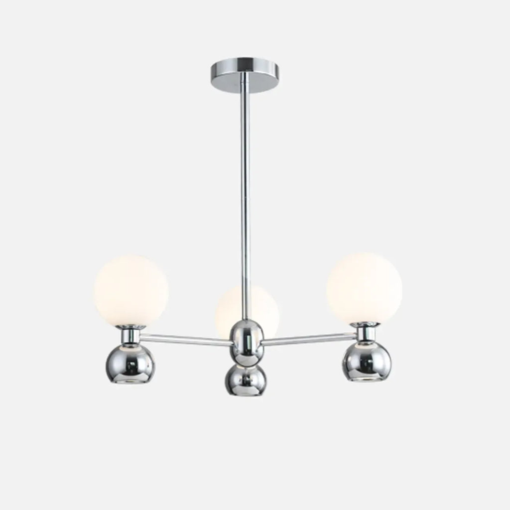 Lustre globe blanc de style moderne avec structure en métal