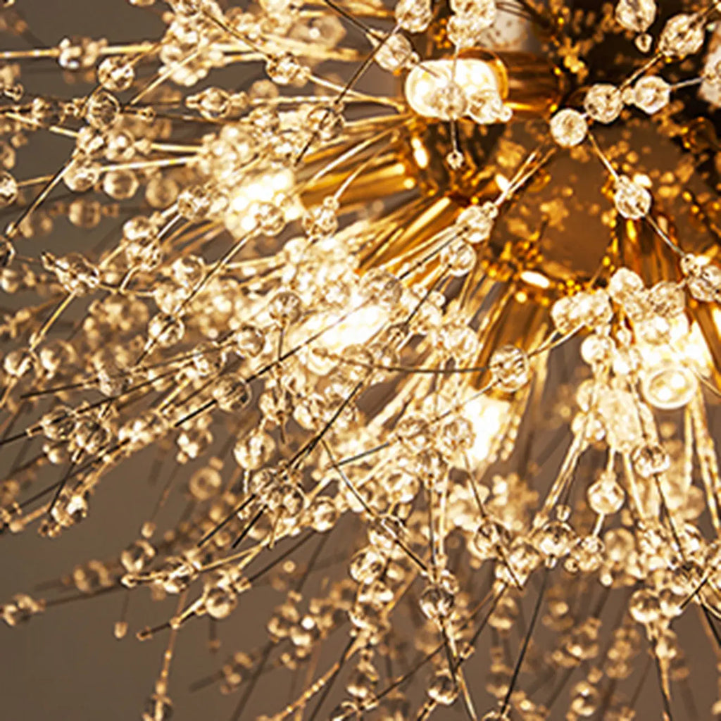 Lustre en cristal de luxe en forme d'étoile, longueur flexible