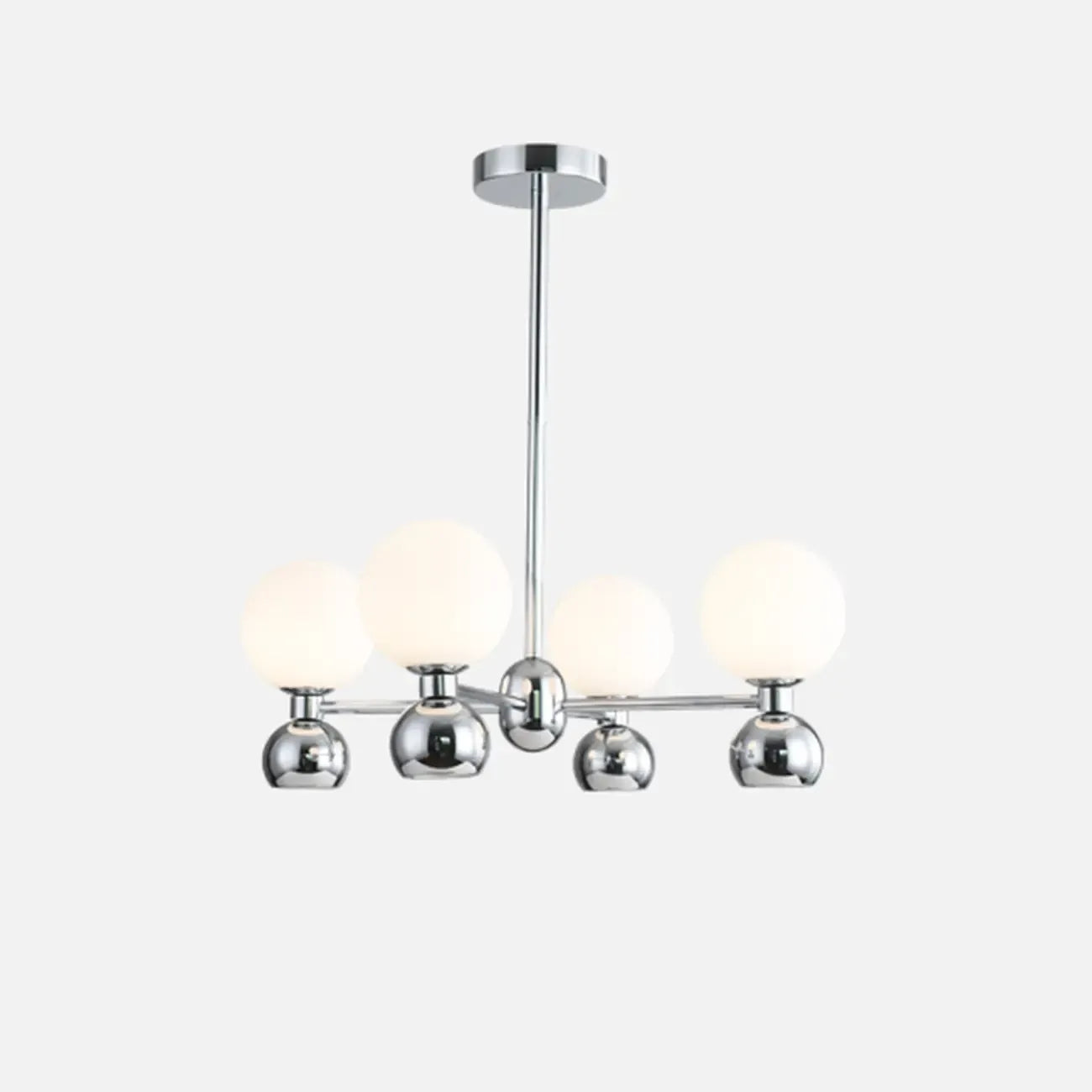 Lustre globe blanc de style moderne avec structure en métal