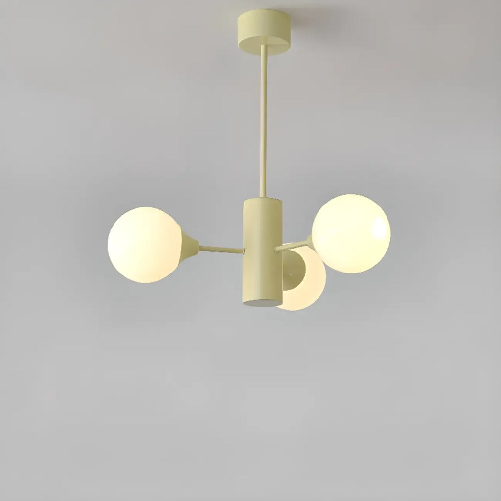 Lampadario moderno a 8 luci con globo in vetro e design regolabile