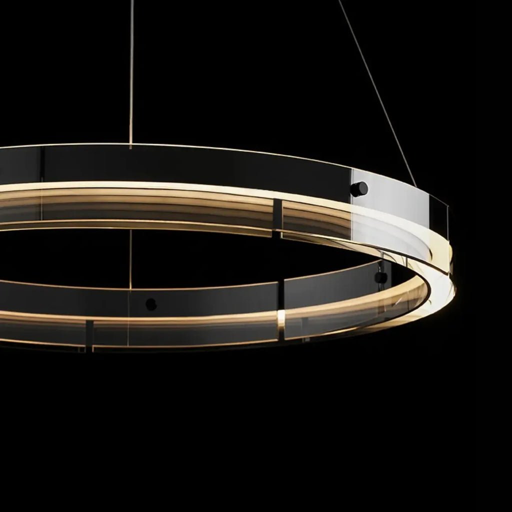 Lustre moderne rond en métal à LED, hauteur réglable